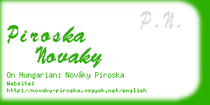 piroska novaky business card